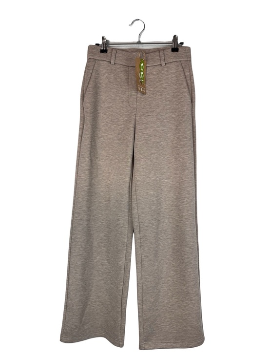 OGL Pants - OGL Heather Taupe Stretchy Mid Rise Straight Leg Pull-on Pants with Pockets